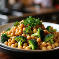 Creamy Broccoli & Chickpea Skillet