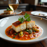 Catalan-Style Cod with Romesco Sauce